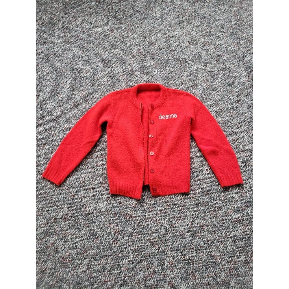 80s Red Girl's Cardigan